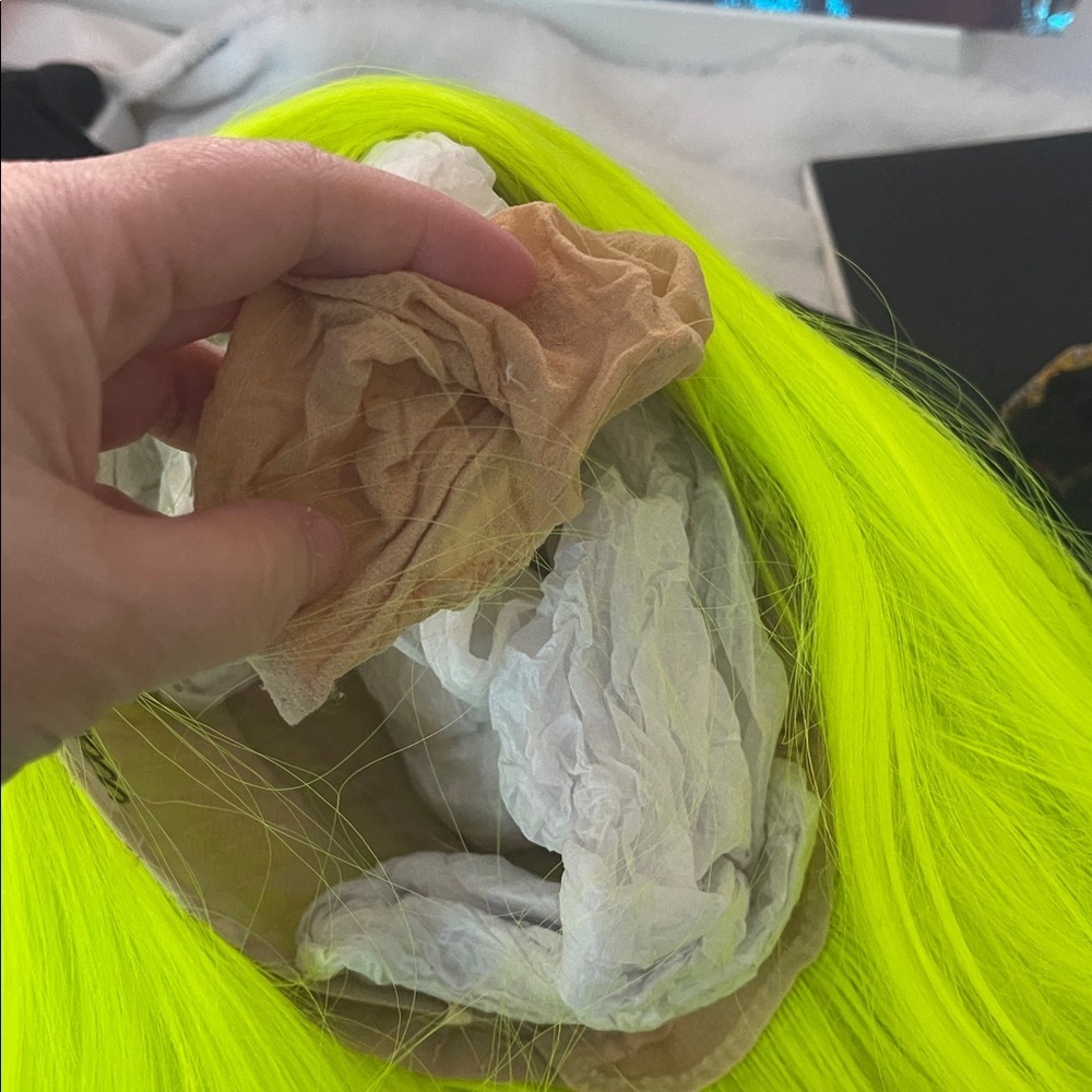 Neon Yellow Women's Hair Wig - Picture 9 of 14
